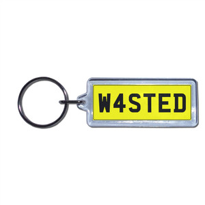 WASTED - UK Number Plate Key Ring