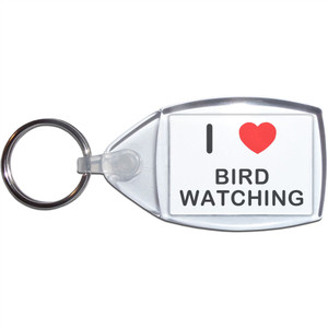 I love Bird Watching - Clear Plastic Key Ring Size Choice New I love Bird Watching - Clear Plastic Key Ring Size Choice New