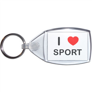 I Love Sport - Small Plastic Key Ring