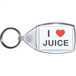 I Love Juice - Clear Plastic Key Ring Size Choice New