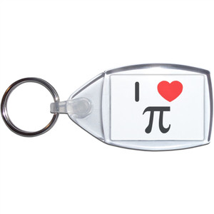 I Love Pi - Clear Plastic Key Ring Size Choice New I Love Pi - Clear Plastic Key Ring Size Choice New