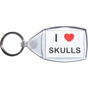 I love Skulls - Small Plastic Key Ring