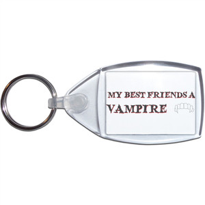 My Best Friend is a Vampire - Clear Plastic Key Ring Size Choice New My Best Friend is a Vampire - Clear Plastic Key Ring Size Choice New
