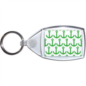 Anchor Green Pattern - Clear Plastic Key Ring Size Choice New Anchor Green Pattern - Clear Plastic Key Ring Size Choice New