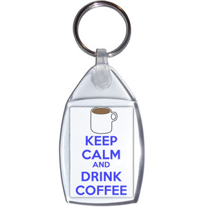 Keep Calm and Drink Coffee - Clear Plastic Key Ring Size Choice New Keep Calm and Drink Coffee - Clear Plastic Key Ring Size Choice New