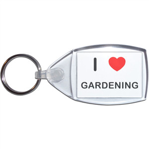 I love Gardening - Clear Plastic Key Ring Size Choice New
