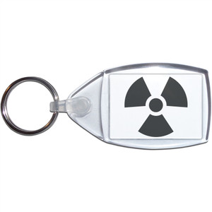 Black Nuclear Symbol - Clear Plastic Key Ring Size Choice New Black Nuclear Symbol - Clear Plastic Key Ring Size Choice New