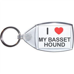 I Love My Basset Hound - Clear Plastic Key Ring I Love My Basset Hound - Clear Plastic Key Ring