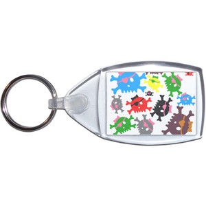 Skull Bow Pattern 3 - Small Plastic Key Ring