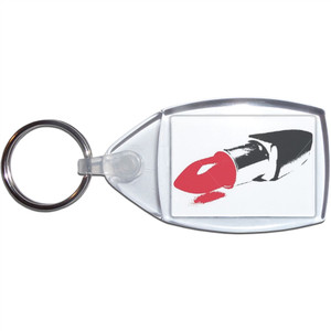 Lipstick - Clear Plastic Key Ring Size Choice New Lipstick - Clear Plastic Key Ring Size Choice New