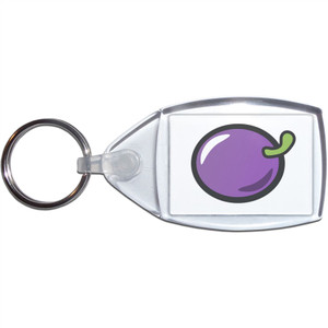 Fruit Machine Plum - Clear Plastic Key Ring Size Choice New