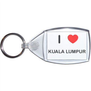 I Love Kuala Lumpur - Clear Plastic Key Ring Size Choice New