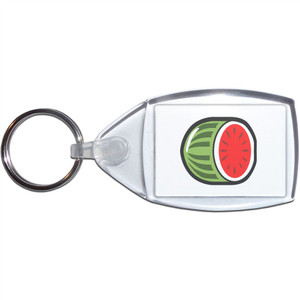 Fruit Machine Melon - Clear Plastic Key Ring Size Choice New