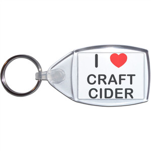 I love Craft Cider - Clear Plastic Key Ring Size Choice New