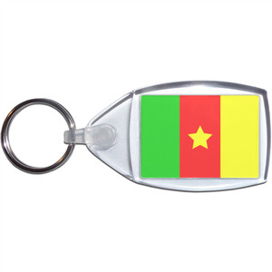 Cameroon Flag - Clear Plastic Key Ring Size Choice New Cameroon Flag - Clear Plastic Key Ring Size Choice New