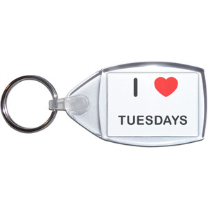 I Love Tuesdays - Clear Plastic Key Ring Size Choice New I Love Tuesdays - Clear Plastic Key Ring Size Choice New