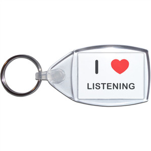 I Love Listening - Clear Plastic Key Ring Size Choice New