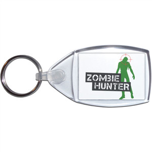 Zombie Hunter - Clear Plastic Key Ring Size Choice New