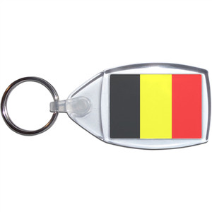 Belgium Flag - Clear Plastic Key Ring Size Choice New Belgium Flag - Clear Plastic Key Ring Size Choice New