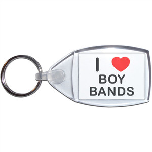I Love Boy Bands - Clear Plastic Key Ring Size Choice New I Love Boy Bands - Clear Plastic Key Ring Size Choice New