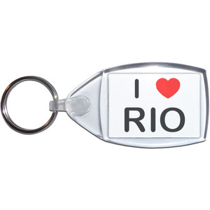I Love Rio - Clear Plastic Key Ring Size Choice New