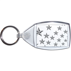 Nautical Stars - Clear Plastic Key Ring Size Choice New Nautical Stars - Clear Plastic Key Ring Size Choice New