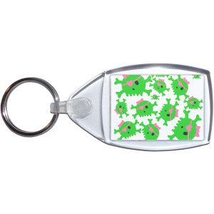 Skull Bow Pattern 2 - Small Plastic Key Ring Skull Bow Pattern 2 - Small Plastic Key Ring