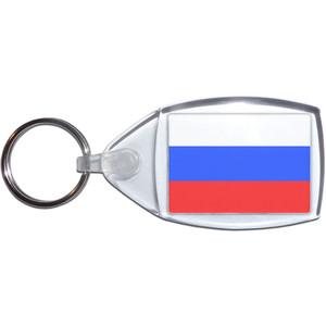 Russia Flag - Clear Plastic Key Ring Size Choice New Russia Flag - Clear Plastic Key Ring Size Choice New