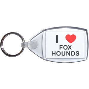 I Love Foxhounds - Clear Plastic Key Ring Size Choice New I Love Foxhounds - Clear Plastic Key Ring Size Choice New