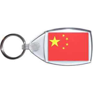 China Flag - Clear Plastic Key Ring Size Choice New China Flag - Clear Plastic Key Ring Size Choice New