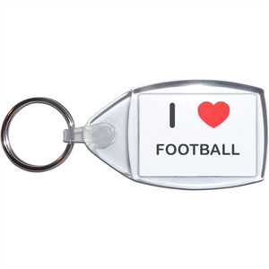 I Love Heart Football - Clear Plastic Key Ring I Love Heart Football - Clear Plastic Key Ring