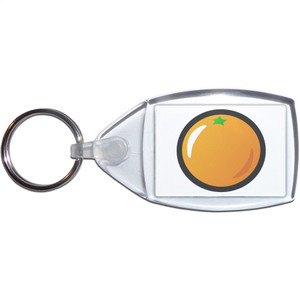 Fruit Machine Orange - Clear Plastic Key Ring Size Choice New