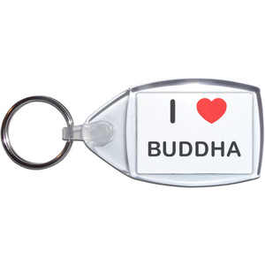I Love Buddha - Clear Plastic Key Ring Size Choice New