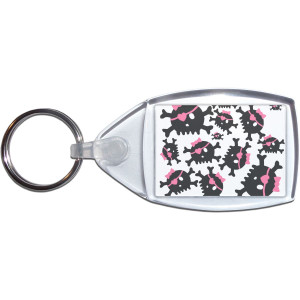 Skull Bow Pattern - Small Plastic Key Ring Skull Bow Pattern - Small Plastic Key Ring