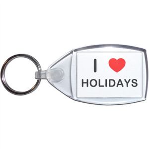 I love Holidays - Clear Plastic Key Ring Size Choice New