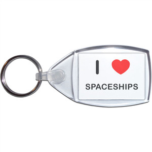 I Love Spaceships - Small Plastic Key Ring I Love Spaceships - Small Plastic Key Ring