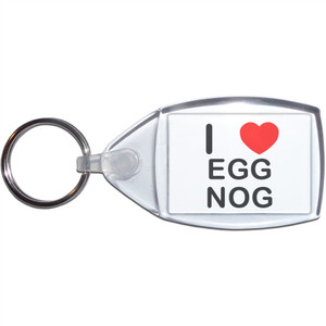 I Love Egg Nog - Clear Plastic Key Ring Size Choice New I Love Egg Nog - Clear Plastic Key Ring Size Choice New