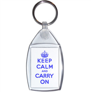 White Blue Keep Calm and Carry On - Clear Plastic Key Ring Size Choice New White Blue Keep Calm and Carry On - Clear Plastic Key Ring Size Choice New