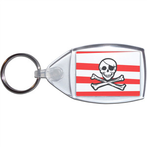 Jolly Roger Stripey - Clear Plastic Key Ring Size Choice New Jolly Roger Stripey - Clear Plastic Key Ring Size Choice New