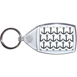Anchor Black Pattern - Clear Plastic Key Ring Size Choice New Anchor Black Pattern - Clear Plastic Key Ring Size Choice New