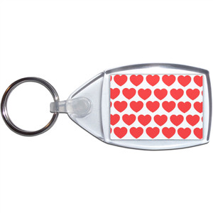 Heart Pattern - Clear Plastic Key Ring Size Choice New Heart Pattern - Clear Plastic Key Ring Size Choice New