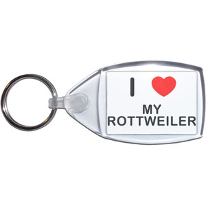 I Love My Rottweiler - Clear Plastic Key Ring I Love My Rottweiler - Clear Plastic Key Ring