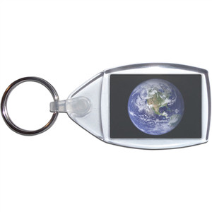 Earth - Clear Plastic Key Ring Size Choice New
