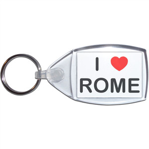 I Love Rome - Clear Plastic Key Ring Size Choice New