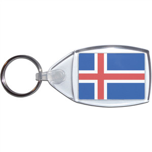 Iceland Flag - Clear Plastic Key Ring Size Choice New Iceland Flag - Clear Plastic Key Ring Size Choice New