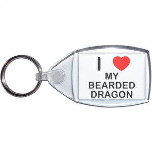 I Love My Bearded Dragon - Clear Plastic Key Ring Size Choice New