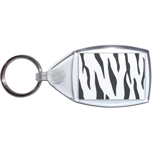 Zebra Print - Clear Plastic Key Ring Size Choice New
