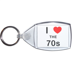 I Love The 70's - Clear Plastic Key Ring Size Choice New I Love The 70's - Clear Plastic Key Ring Size Choice New