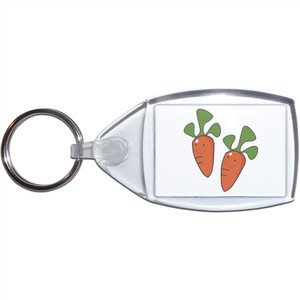 Carrots - Clear Plastic Key Ring Size Choice New Carrots - Clear Plastic Key Ring Size Choice New