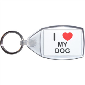 I Love My Dog - Clear Plastic Key Ring Size Choice New I Love My Dog - Clear Plastic Key Ring Size Choice New